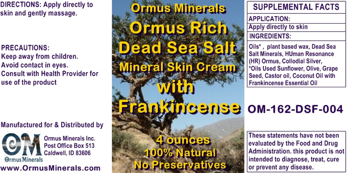 Ormus Minerals Ormus Rich Dead Seal Salt Mineral Skin Cream with Frankincense